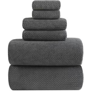 YTYC Towels, 39x78 Inch Oversized Bath Sheets for Adults Luxury Extra Large Bath Towels Sets of 6 Super Soft Shower Towels for Bathroom Microfiber 80% Polyester(Charcoal Grey,6 Piece)