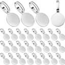Aylifu 100pcs Silver Glue-on Flat Pad Bails Pendants Charms Connector Hanger for DIY Necklace Earrings Jewelry Making Accessories, 18 mm x 9 mm