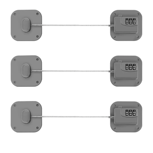 Refrigerator Lock, Heavy Duty Fridge Lock, Combination Lock for Refrigerator Cabinets, Drawers, Safety, Easy Install No Keys Needed (Grey-3Pack)