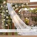 157 Inch Lace Bridal Scarf for Wedding Long Lace Trimmed Bride Neck Scarf Tulle Wrap for Ceremony Reception Bridal Portrait Evening Accessory