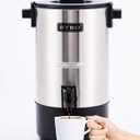 SYBO SR-CP40C Commercial Grade Stainless Steel Percolate Coffee Maker, Hot Water Urn for Catering, Hot Beverage Dispenser, 40-Cup, 4.5L, Metallic