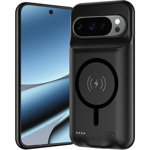 Battery Case for Pixel 9/10 Pro XL, Upgraded 10000mAh Battery Pack Rechargeable Charger Case with Wireless Charging Compatible for Pixel 9/10Pro XL(6.8 inch) External Charging Cover(Black)