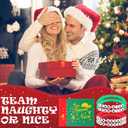 Team Naughty or Nice Gifts Christmas Party Favors 24 Set Christmas Clay Bracelets and Cards Friendsmas Party Supplies Decorations for Adults Santa Charm Women Birthday Gift