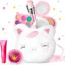 ULOVEME Kids Real Makeup Kit for Little Girls - Real, Non Toxic, Washable Make Up Toy - Umicorn Toys Gift for 3 4 5 6 7 8 9 10 12 Years Old Girls Birthday (Mini White Umicorn)