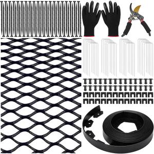 4-in-1 Landscaping Grid Kit Including 40x4 ft 2" Depth Gravel Grid 1880 Lbs Per Sq ft 33ft Garden Edging Pruning Shears Gloves with Spikes Heavy Duty Geocell for DIY Patio Walkway Driving
