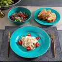 6 x Rustic Melamine Dinner Plates, 11 inch Melamine Plates Set of 6, Large Salad/Dessert Plates, Unbreakable Colorful Serving Dishes Set for Indoor and Outdoor, Assorted Color