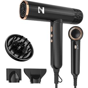 Nicebay Lonic Hair Dryer with diffuser for Curly Hair,1600W &110000RPM High-Speed Brushless Motor for Fast Drying,Professional Blow Dryer for Women,Low Noise,Lightweight,Lock Function,Travel HomeSalon