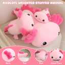 TOYSYM Weighted Stuffed Animals, 1.6 lbs Axolotl Stuffed Animal with Weighted Beads, Cute Plush Toy Pillow Gifts for Adults Kids Boys Girls, Pink
