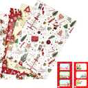 5 x arkamii Christmas design premium wrapping paper set of 4 sheets size 34 x 25 inch for gift pack (NAT3)