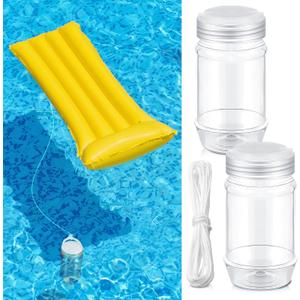 2 Pack Pool Float Anchor Fountain Anchor for Float Replacement Set with String Plastic Fillable Container for Above Ground Swimming Pool Entry System