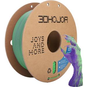 Dual Color Matte PLA 3D Printer Filament 1.75mm 2 in 1 Coextrusion 1KG Spool (2.2lbs) Multicolor PLA with Smooth Matte Finish for FDM 3D Printers - Green Purple