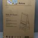Kids Easel Including 100+ Accessories, Rundad Double Sided Wooden Easel for Kids Age 3-8 with Magnetic Chalkboard & Painting Board, Free Height Adjustable Art Easel Supplies for Toddlers