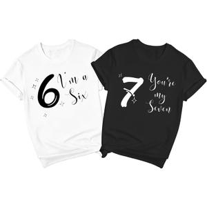 67 Shirt for Couples Funny Meme Number T-Shirt Six Seven Tee Tops for Men Women (S)
