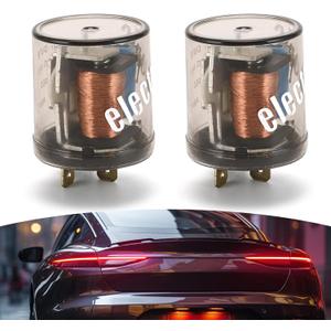 2 PCS Car 2 Pin 12V Flasher, Round Waterproof Flame Retardant Housing LED Flasher Relay, Plug and Play Turn Signal Bulb Super Flasher, Universal for Cars Modification Accessories (Transparent) 2 PCS Car 2 Pin 12V Flasher, Round Waterproof Flame Retardant Housing LED Flasher Relay, Plug and Play Turn Signal Bulb Super Flasher, Universal for Cars Modification Accessories (Transparent)