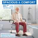 HOMLAND Shower Chair for Inside Shower with Arms and Back, 500 lbs Heavy Duty Shower Seat for Bathtub, Height Adjustable Safety Bath Seat for Elderly, Adults, Handicap and Disabled, White