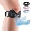 Patellar Tendon Support Strap, Patella Band for Running, Basketball, Hiking, Volleyball & Squats, Knee Strap for Knee Pain Relief, Tendonitis, Knee Brace for Women & Men with Extra Straps (Black)