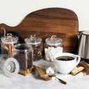 1 Gallon Glass Cookie Jars + Labels & Marker - Set of 2 Canister Sets for Kitchen Counter with Airtight Lids, Sugar Packet Holders Food Storage Containers with Lids Airtight for Pantry, Flour, Sugar.