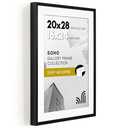 Americanflat 20x28 Picture Frame with Polished Plexiglass - Use as 16x24 Frame with Mat or Display 20x28 Photo Without Mat - Soho Collection - Deep Molding Picture Frames for Wall Display - Black