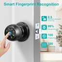 Smart Lock Fingerprint Door Lock, 5-in-1 Keyless Entry Door Handle with Keypad & Doorbell, Touch/Code/Card/Key/App Control for Home Office Airbnb