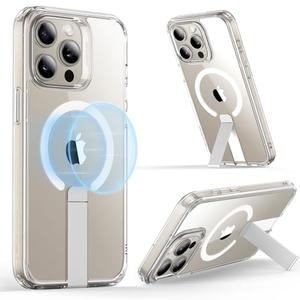 ESR for iPhone 15 Pro Max Case with Kickstand, Military-Grade Shockproof Protection, Magnetic Fully Adjustable Flickstand Phone Case, Compatible with MagSafe Accessories, Boost Series, Clear ESR for iPhone 15 Pro Max Case with Kickstand, Military-Grade Shockproof Protection, Magnetic Fully Adjustable Flickstand Phone Case, Compatible with MagSafe Accessories, Boost Series, Clear
