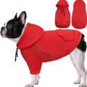 ASENKU Cozy Dog HoodieSoft Sweater with Adjustable Hood, Back Pocket and Leash Access HoleWarm Reflective Sweatshirt for Cold Weather, Red, Medium