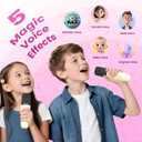 Mini Karaoke Machine for Kids Adults, 2026 TOP Birthday Gifts for Girls Boys 3,4,5,6,7,8+Year Old Toddler Toys, Portable Bluetooth Speaker with 2 Wireless Karaoke Microphones Player (Light Beige)