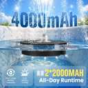 4000mAh Solar Fountain,2026 Solar Bird Bath Fountain Pump,3 Spray Solar Powered Water Fountain with Lights,Floating Birdbath Fountain,DIY Water Bird Bath Fountain for Outdoor,Garden,Pond-Black