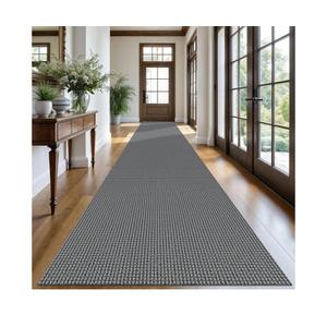 Extra Long Runners for Hallways  Washable Kitchen Runner Non Slip Rubber Backed Hallway Rug Cotton Entryway Runner Rug Floor Carpet for Indoor Hall, Kitchen, Stair, Grey/Dark Grey