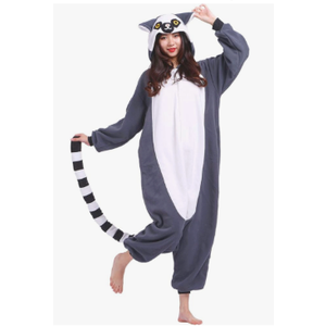DarkCom One Piece Unisex Adult Lemur Onesie Women Men Sleepwear Cosplay Halloween Costume Christmas Pajamas, Large