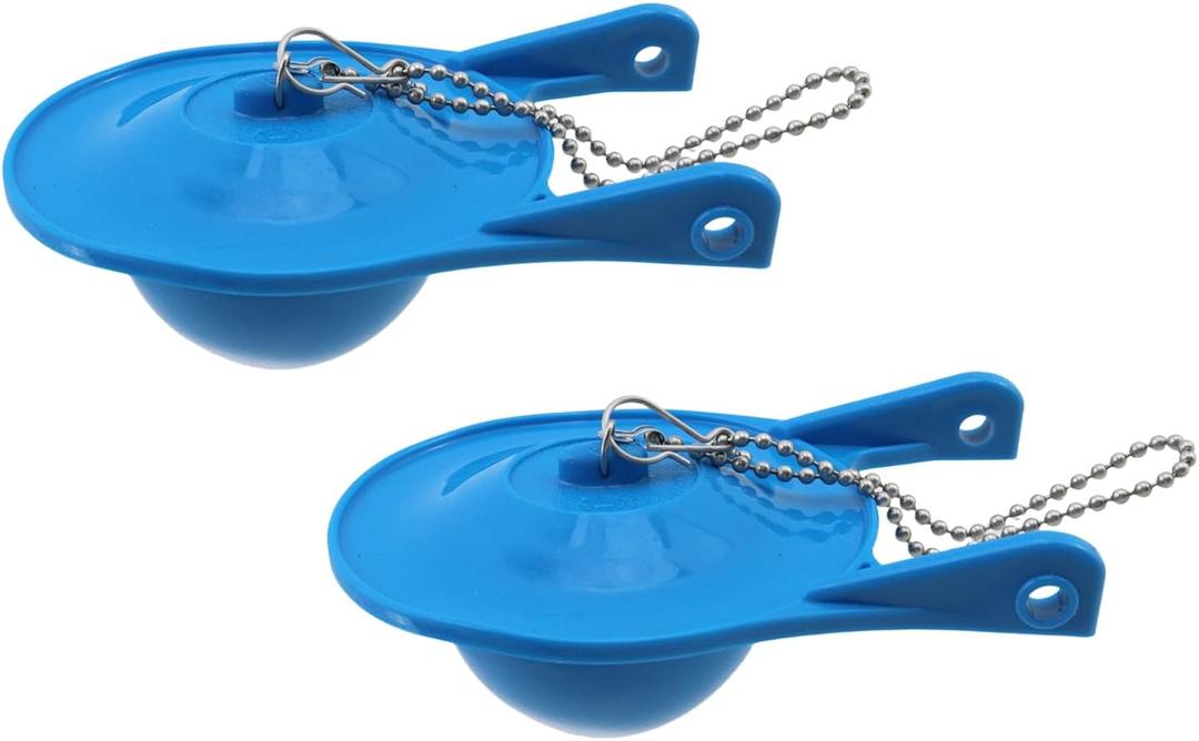 2 Pack Toilet Flapper Replacement kit,3 Inch Toilet Tank Flapper Stopper Flap Plug,Universal Toilet Plug Flapper with Stainless Chain,Blue