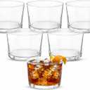 Bormioli Rocco Bodega Mini Tumblers, Set of 6-7.5 Oz Clear Tempered Glass Cups for Water, Wine, Juice & Cocktails - Stackable Small Drinking Glassware for Kitchen & Bar Use