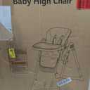 Baby High Chair, Foldable Convertible High Chair for Babies & Toddlers, Adjustable Height & Recline with Removable Double Tray, PU Cushion, Storage Basket, Easy to Clean, Gray