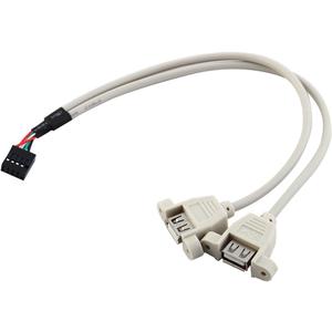 uxcell Motherboard USB 2.0 9 Pin Header to 2 Ports A Female Adapter Cable