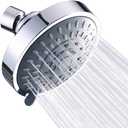 Aisoso Shower Head High Pressure Rain Fixed Showerhead 5-Setting with Adjustable Metal Swivel Ball Joint - Relaxed Shower Experience Even at Low Water Flow & Pressure (4.1 Inch-1PC, Chrome)
