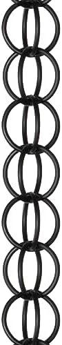 Monarch Rain Chains 28505 Ring Rain Chain Replacement Downspout for Gutters, 8-1/2 Feet Length, Black