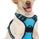 No Pull Dog Harness, Adjustable Reflective Front Clip Pet Vest with Easy Control Handle for Medium Large Dogs (Blue,L)