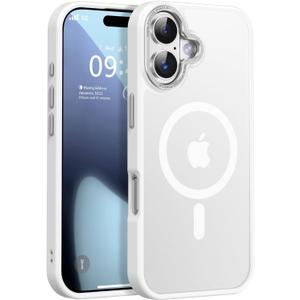 Newfuture Magnetic for iPhone 17 Case [Compatible with Magsafe] [Military Grade Drop Protection] Translucent Matte Anti-Scratch Shockproof Protective Phone Cover 6.3 Inch, Frosted White