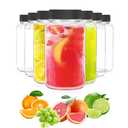 3 Ounce Juice Bottle, Glass Bulk Beverage Containers, Glass Drink Containers for Milk, Juice, Drinks Bottle Black Lid 9 Pcs