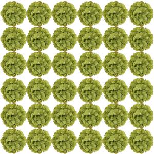 64 PCS Hydrangea Artificial Flowers - Faux Hydrangeas Full Realistic Silk Flowers Heads with Stems for Wedding Centerpiece Home Garden Baby Shower Party Decoration (Green)