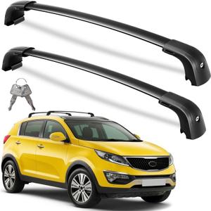 Wonderdriver Lockable Roof Rack Cross Bars 300lbs Compatible with Kia Sportage 2010 2011 2012 2013 2014 2015,Heavy Duty Aluminum Roof Rails Crossbars Black Rooftop Luggage Compatible with Kia Sportage 2010-2015