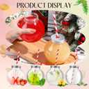 Yaomiao 48 Pcs 10 oz Mini Plastic Fish Bowl Ornament Cups for Drinks Clear Spherical Potion Bottles with Lids and Straws Bulb Cups for Christmas Carnival Candy Party Decorations (Red), 3.35 X 3.58 Inches