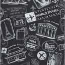 Travelkin Luggage Covers For Suitcase Tsa Approved,Suitcase Cover Protector Fit 26-28 Inch Luggage (World Marks-Grey)