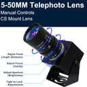 SVPRO 1080P USB Webcam with Telephoto 5-50mm Lens, Full HD Computer Camera 100fps/60fps/30fps for Windows/Mac/Linux/Android