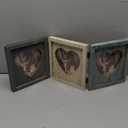 EXCELLO GLOBAL PRODUCTS Rustic Heart Shaped Photo Collage: Holds 3 Pictures, Folding Hinge, Shabby Chic, Distressed Wood, for Table Top or Wall Display. Holds Triple 5.25" x 5.25" Pictures