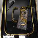 Serving Tray with Handles Set of 3 Rectangular Large Serving Platters 16.5/14.9/13.2 Inch White Plates for Dinner, Party, Entertaining, Black