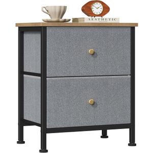 Sweetcrispy Nightstand with 2 Storage Drawers, Small Bedside Table, Blue, 11.8"D x 18"W x 20"H , 1 Pack