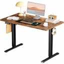 Smug Electric Standing Desk Height Adjustable, 40x24 Inch Sit Stand up Home Office Desk Ergonomic Rising Computer Workstation, Rustic Brown