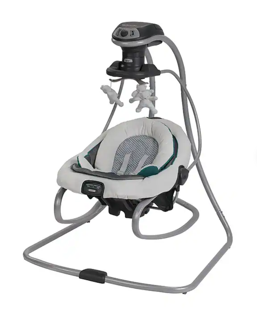 Graco DuetSoothe 2-in-1 Portable Baby Swing & Rocker, Sapphire