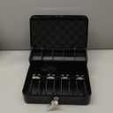 Jssmst Large Cash Box with Money Tray and Lock - Safe Box for Cash Saving Key Lock Money Organizer Box, 11.8L x 9.5W x 3.5H Inches, Black, SM-CB0501L, XLarge