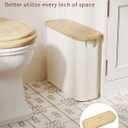 Toilet Paper Basket 24L, Toilet Paper Storage with Lid for up to 9-12 Rolls, Waterproof Bathroom Storage Organizer Bin Containers with Bamboo Lid, Non-Slip Bottom (Beige)